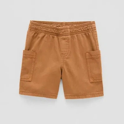 Okie Dokie Toddler & Little Boys Mid Rise Pull-on Short In Brown