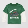 Okie Dokie Toddler & Little Boys Round Neck Long Sleeve Regular Fit Graphic T-shirt In Green