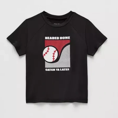 Okie Dokie Toddler & Little Boys Round Neck Short Sleeve Graphic T-shirt In Black