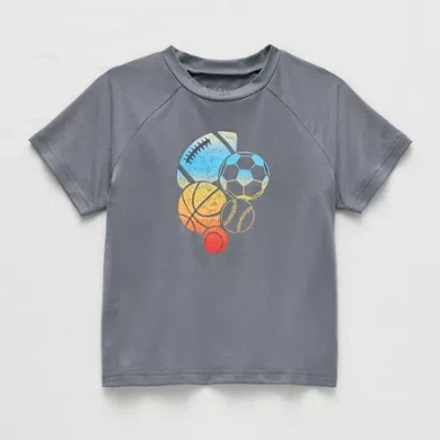 Okie Dokie Toddler & Little Boys Round Neck Short Sleeve Graphic T-shirt In Gray