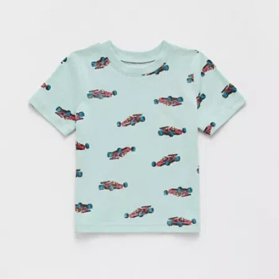 Okie Dokie Toddler & Little Boys Round Neck Short Sleeve Relaxed Fit Graphic T-shirt In Green