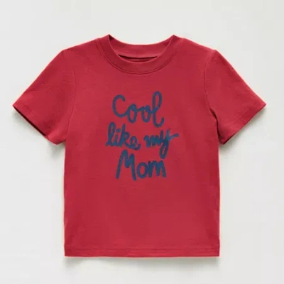 Okie Dokie Toddler & Little Boys Round Neck Short Sleeve Relaxed Fit Graphic T-shirt In Red