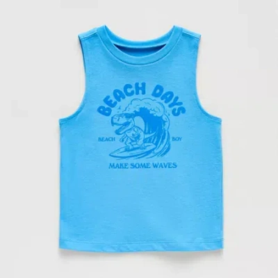 Okie Dokie Toddler & Little Boys Round Neck Sleeveless Tank Top In Blue