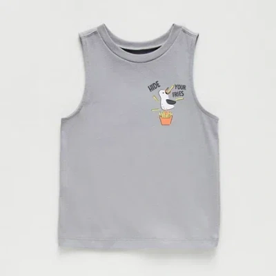 Okie Dokie Toddler & Little Boys Round Neck Sleeveless Tank Top In Gray