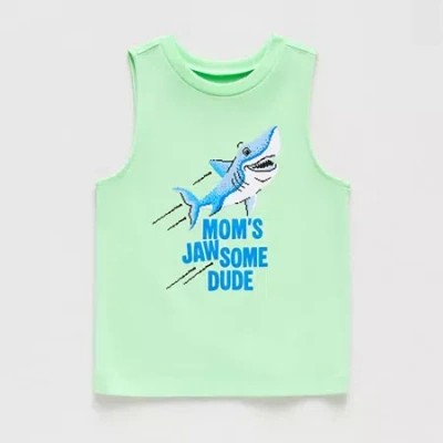 Okie Dokie Toddler & Little Boys Round Neck Sleeveless Tank Top In Green