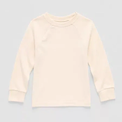 Okie Dokie Toddler & Little Boys Round Neck Waffle Long Sleeve T-shirt In White