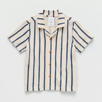 Okie Dokie Kids' Toddler & Little Boys Short Sleeve Fitted Regular Fit Button-down Shirt In Multi