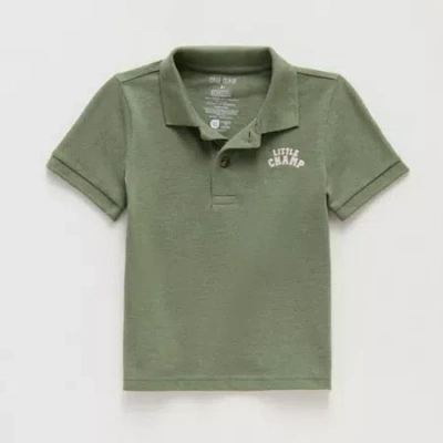 Okie Dokie Kids' Toddler & Little Boys Short Sleeve Regular Fit Polo Shirt In Green