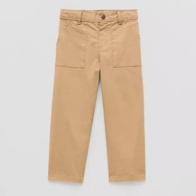 Okie Dokie Toddler & Little Boys Straight Relaxed Fit Pull-on Pant In Sand