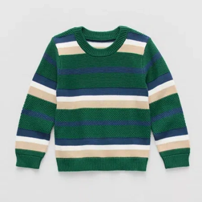 Okie Dokie Toddler & Little Boys Toddler Crew Neck Long Sleeve Pullover Sweater In Green