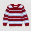 Okie Dokie Toddler & Little Boys Toddler Crew Neck Long Sleeve Pullover Sweater In Red