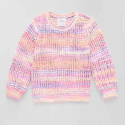 Okie Dokie Toddler & Little Girls Crew Neck Long Sleeve Pullover Sweater In Pink