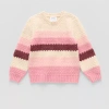 Okie Dokie Toddler & Little Girls Crew Neck Long Sleeve Pullover Sweater In Pink