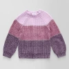 Okie Dokie Toddler & Little Girls Crew Neck Long Sleeve Pullover Sweater In Purple