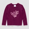 Okie Dokie Toddler & Little Girls Crew Neck Long Sleeve Pullover Sweater In Purple