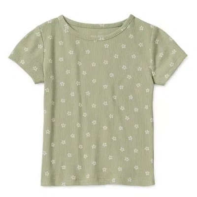 Okie Dokie Toddler & Little Girls Crew Neck Short Sleeve T-shirt In Green