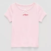 Okie Dokie Toddler & Little Girls Crew Neck Short Sleeve T-shirt In Pink