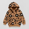 Okie Dokie Toddler & Little Girls Fleece Hooded Lightweight Jacket In Brown