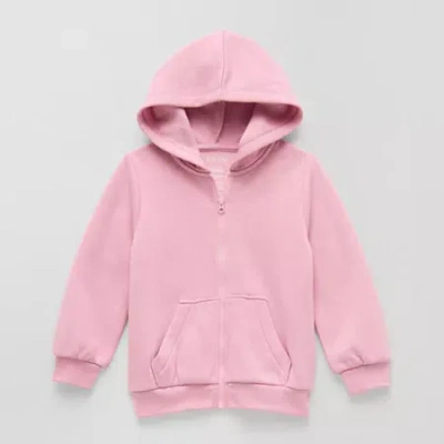 Okie Dokie Toddler & Little Girls Fleece Hooded Lightweight Jacket In Pink