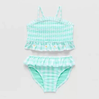 Okie Dokie Toddler & Little Girls Gingham 2-pc. Tankini Set In Black