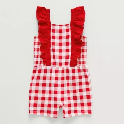 Okie Dokie Babies' Toddler & Little Girls Gingham Romper In Red