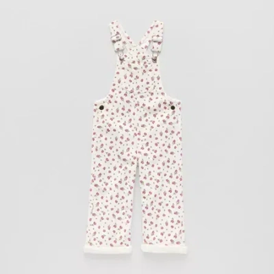 Okie Dokie Toddler & Little Girls Overalls In White