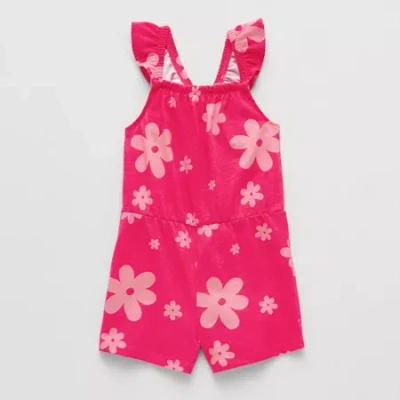 Okie Dokie Toddler & Little Girls Polka Dot Romper In Pink