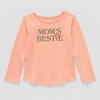 Okie Dokie Toddler & Little Girls Round Neck Long Sleeve Graphic T-shirt In Pink