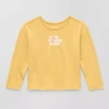 Okie Dokie Toddler & Little Girls Round Neck Long Sleeve Graphic T-shirt In Yellow