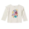 Okie Dokie Toddler & Little Girls Round Neck Long Sleeve Regular Fit Graphic T-shirt In White