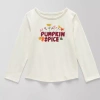Okie Dokie Toddler & Little Girls Round Neck Long Sleeve Regular Fit Graphic T-shirt In White