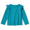 Okie Dokie Toddler & Little Girls Round Neck Long Sleeve T-shirt In Blue