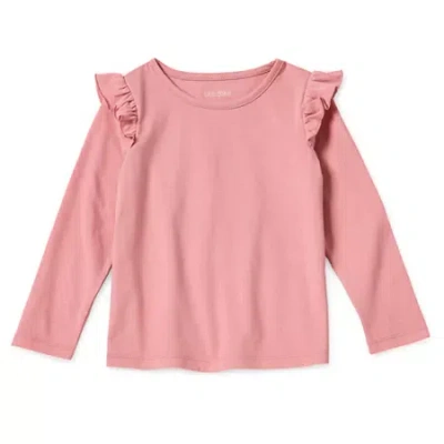 Okie Dokie Toddler & Little Girls Round Neck Long Sleeve T-shirt In Pink