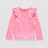 Okie Dokie Toddler & Little Girls Round Neck Long Sleeve T-shirt In Pink