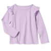 Okie Dokie Toddler & Little Girls Round Neck Long Sleeve T-shirt In Purple