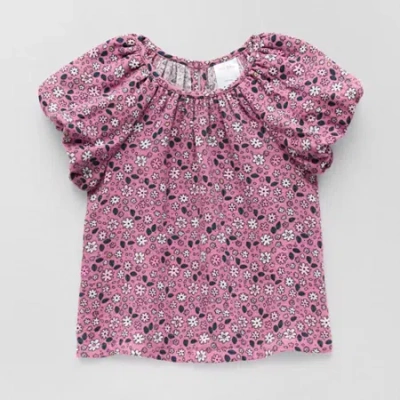 Okie Dokie Toddler & Little Girls Round Neck Short Sleeve Blouse In Pink