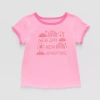 Okie Dokie Toddler & Little Girls Round Neck Short Sleeve Graphic T-shirt In Pink