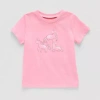 Okie Dokie Toddler & Little Girls Round Neck Short Sleeve Graphic T-shirt In Pink
