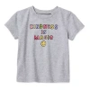 Okie Dokie Toddler & Little Girls Round Neck Short Sleeve Regular Fit Graphic T-shirt In Gray