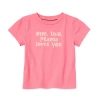 Okie Dokie Toddler & Little Girls Round Neck Short Sleeve Regular Fit Graphic T-shirt In Pink