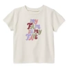 Okie Dokie Toddler & Little Girls Round Neck Short Sleeve Regular Fit Graphic T-shirt In White