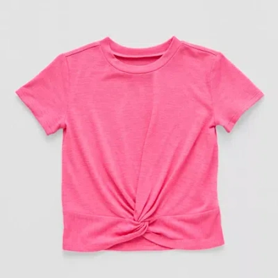 Okie Dokie Toddler & Little Girls Round Neck Short Sleeve T-shirt In Pink
