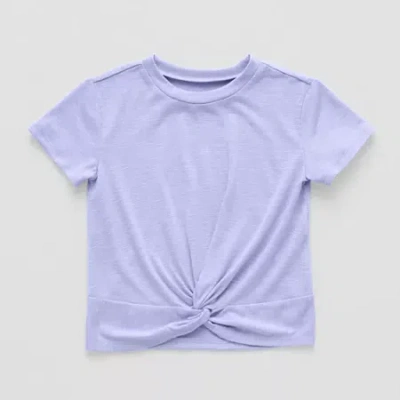 Okie Dokie Toddler & Little Girls Round Neck Short Sleeve T-shirt In Blue