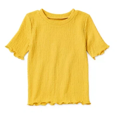 Okie Dokie Toddler & Little Girls Round Neck Short Sleeve T-shirt In Yellow