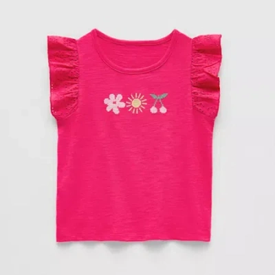 Okie Dokie Toddler & Little Girls Round Neck Sleeveless T-shirt In Pink