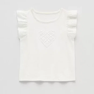 Okie Dokie Toddler & Little Girls Round Neck Sleeveless T-shirt In White