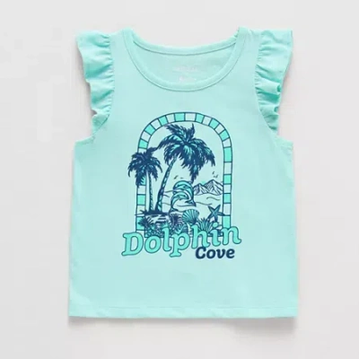 Okie Dokie Toddler & Little Girls Round Neck Sleeveless Tank Top In Blue