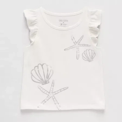 Okie Dokie Toddler & Little Girls Round Neck Sleeveless Tank Top In White