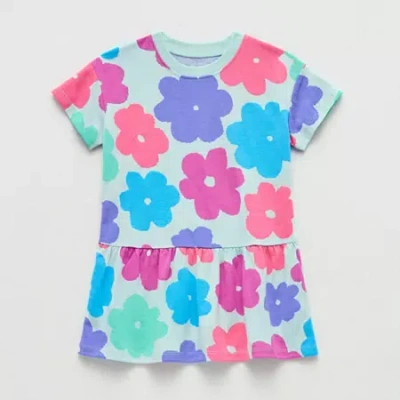 Okie Dokie Toddler & Little Girls Short Sleeve A-line Dress In Multi