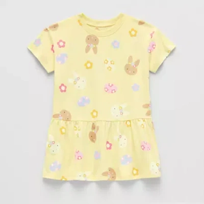 Okie Dokie Toddler & Little Girls Short Sleeve A-line Dress In Brown